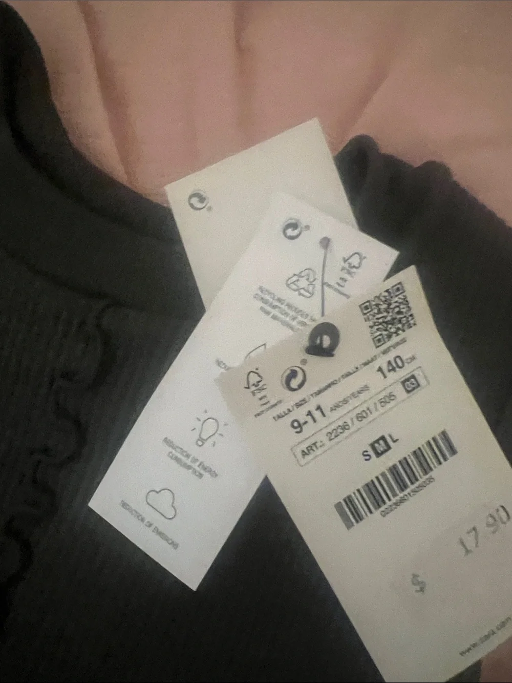 Zara Black Ribbed Tank & High-Waist Leggings Set
